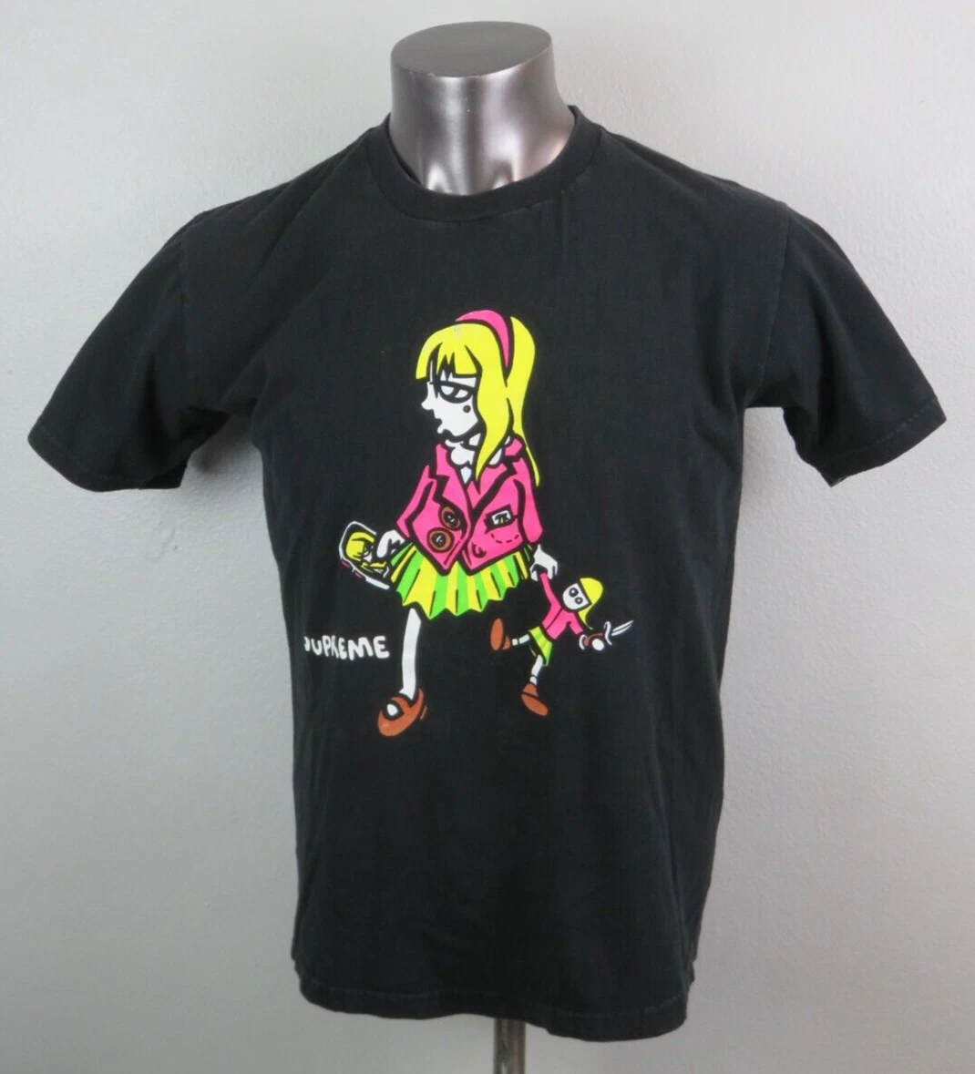 T shirt noir Supreme taille M fabriqué aux USA coton manches courtes col rond