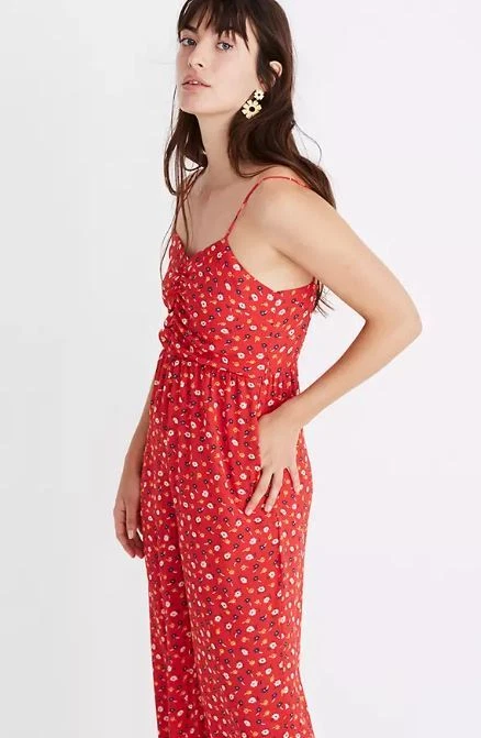 Madewell ruched wide leg jumpsuit hotsell