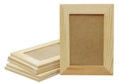 Creative Hobbies Pack of 6 - Unfinished Solid Pine Wood Picture Frames 
