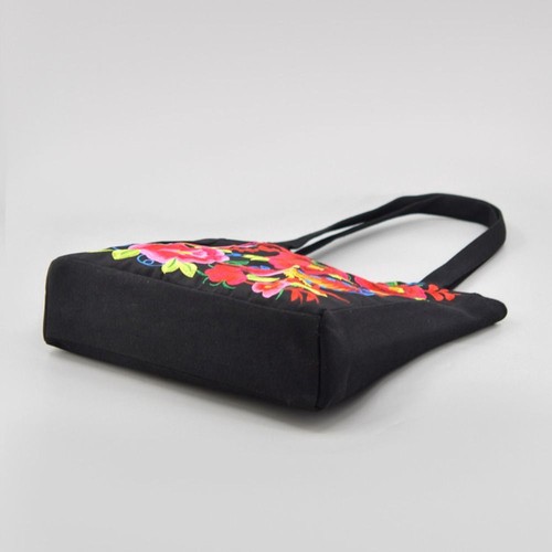 Canvas Women Shoulder Bag Ethnic Style Shopping Bag Embroidered Tote Bag - Picture 8 of 17
