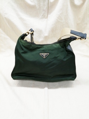PRADA Authentic Shoulder Bag BT0129 Black Nylon Triangle Logo Plate Italy