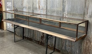 Wood Framed Countertop Glass Case, Vintage Retail Store Showcase, Collector Case