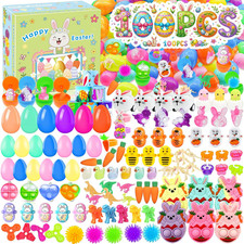 100 Pack Prefilled Easter Eggs with Toys Basket Stuffers Kids Egg Hunt