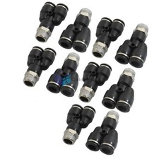 10Pcs Air Pneumatic 3/8" PT to 10mm Y Shaped Push in Connectors Quick Fittings