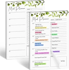 Weekly Meal Planner Magnetic for Fridge - 2 Pack, 50 Pages Each