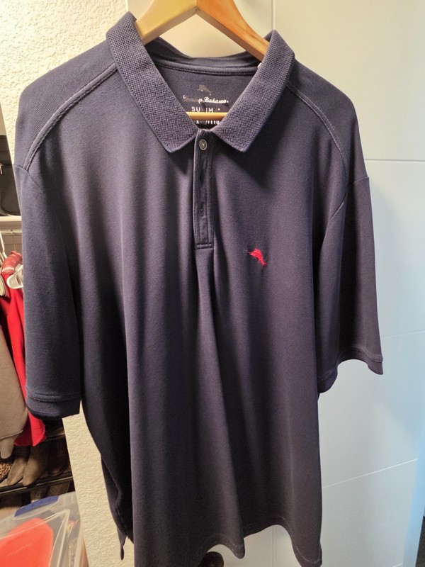 Men's Tommy Bahama Supima Short Sleeve Polo Shirt 3XL Navy Blue 