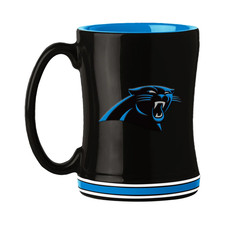 Carolina Panthers Coffee Mug 14oz Sculpted Relief Team Color