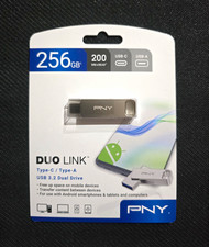 PNY Duo Link 256GB Dual-Drive USB 3.2 USB-C/USB-A Flash Drive Gray