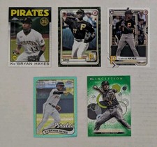 Ke'BRYAN HAYES Pirates Baseball Card Lot (5) Topps Chrome Aqua Mojo /199, RCs
