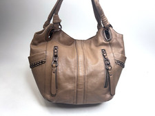B Makowsky Large Light Brown Leather Shoulder...