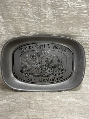 Wilton Armetale RWP ''Give Us This Day Our Daily Bread  German Bread Platter-8716