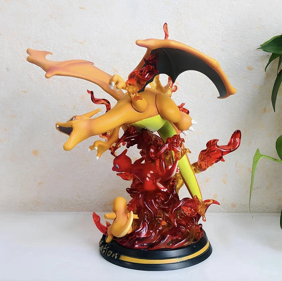 Novo Pokemon Evolution Luminous LED Charizard Charmander Charmeleon Figura Estátua - Imagem 2 de 4