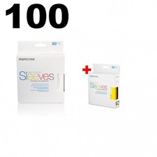 100 White 100 Assorted Color Memorex Paper CD Sleeves with Window Flap
