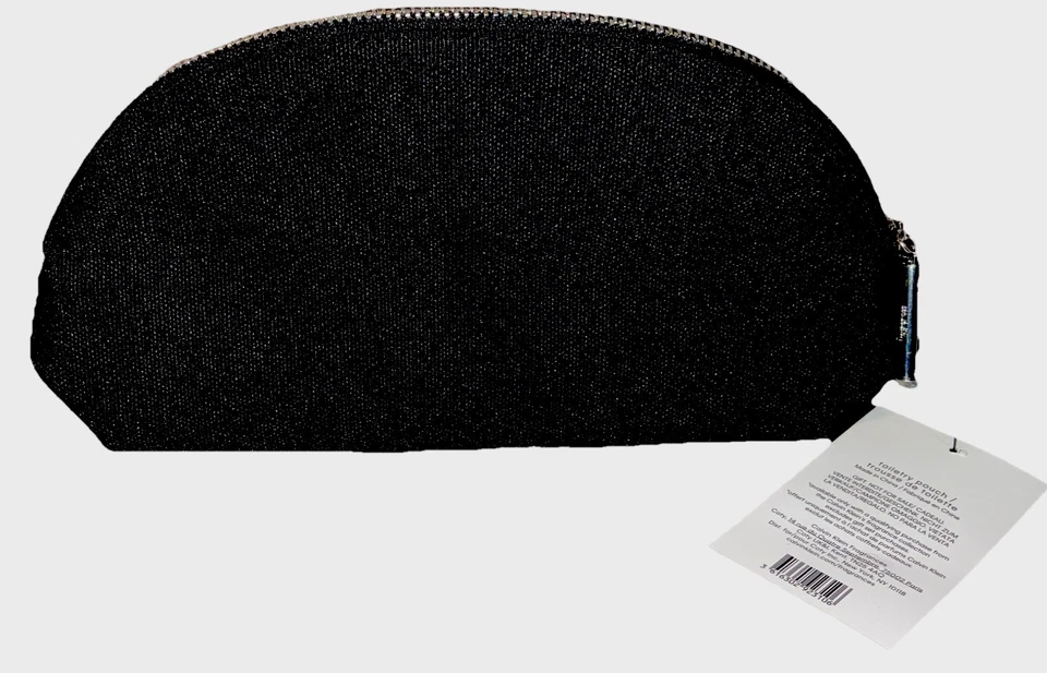 Bolso de mano Calvin Klein negro para artículos de tocador maquillaje fragancia lona cremallera etiquetas nuevas Foto 4 de 4