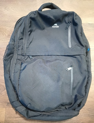 Matein black travel backpack with computer pocket