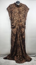 Mango MNG Womens Medium Leopard Print Satin Dress NWT