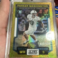 Panini 2023 Score Parker Washington Gold Rookie 003/210 Jaguars 361 Number Match