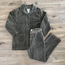 FDJ French Dressing Jeans Vintage Olive Green Corduroy Chore Jacket Pants Set