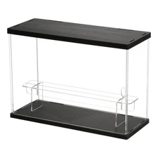 2 Tier Acrylic Display Case Transparent Dustproof Showcase Display Boxes Black
