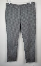 Adrianna Papell Kate Fit Stretchy Pants, 14, Black and White Geometric Design