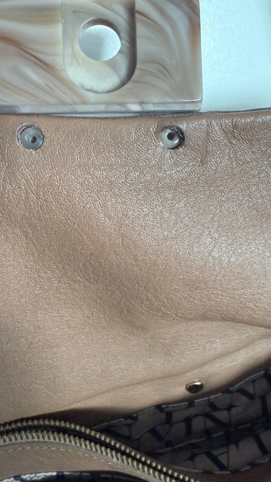 Bolso de Hombro Lanvin Vintage Cuero Marrón Gris Solapa Bolso Cartera Diseñador Francia Foto 3 de 4