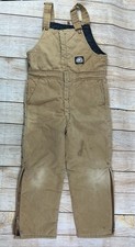Vintage Polar King by Key Insulated Overalls Youth Large Brown Workwear Bibs