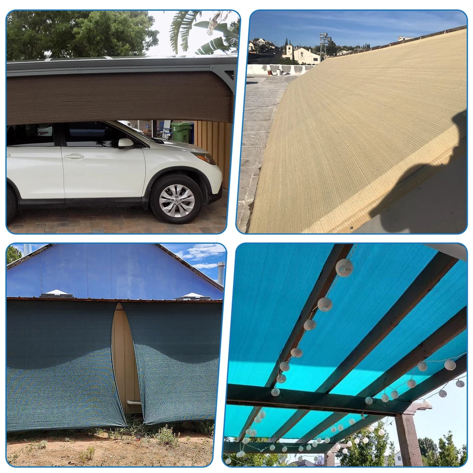 6' Fabric Roll Sun Shade Cover Fence Screen Patio Balcony Yard Gray 1-150ft - Image 3 of 4