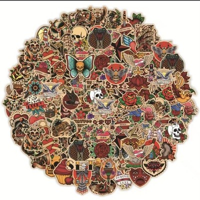 100 Vintage Sticker 80er 90er Oldschool Retro Aufkleber Stickerbomb Scrapbooking