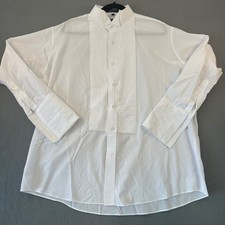 Giorgio Ferraro Mens XL White Tuxedo Shirt Wing Tip Collar Pleated Bib Front