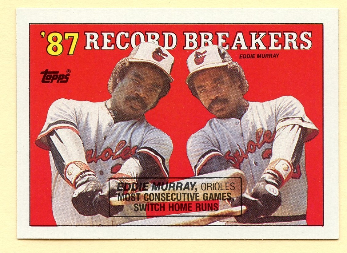 1988 Topps Eddie Murray '87 Record Breakers black box ERROR card #4 Orioles HOF