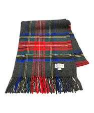 JOHNSTONS OF ELGIN Large cashmere check scarf No description gray Ext+++