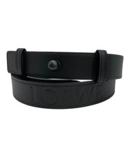 LOEWE          Embossed logo leather belt black 182402