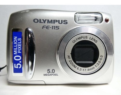 Olympus FE-115 5.0MP 2.8x Wide Tested Compact CCD Camera Digital