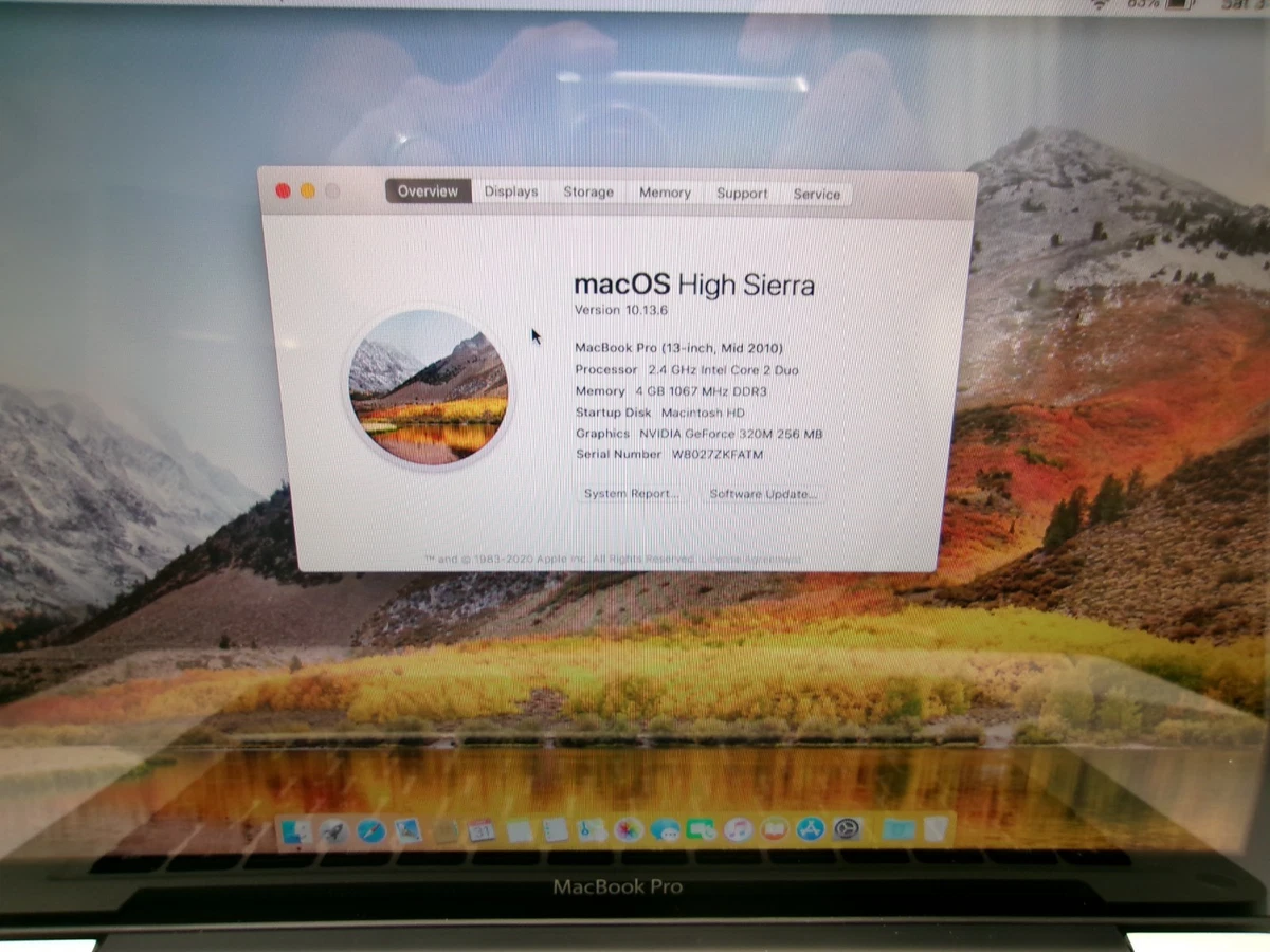 MacBook Pro macOS 10.13, High Sierra 2010 Apple Laptops for sale 
