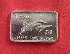 F4 Fighter Jet Nicely Toned Solid Silver Bar! 1 Gram Fine .999 Pure Silver!