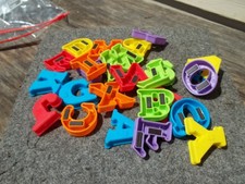 25 ABC's Colorful Plastic Magnetic Letters With Braille Cells 1.75" Toy FREE SHI