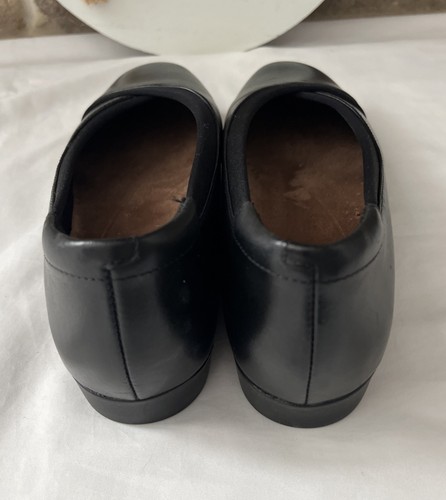 CLARKS UNSTRUCTURED Darcy Ease Black Lether Comfort Flats Size 6W - Picture 4 of 6