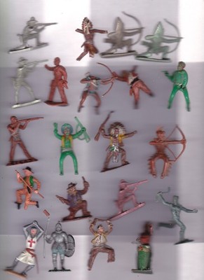 VERSCHIEDENE COWBOYS UND INDIANER PLUS ZWEI RITTER