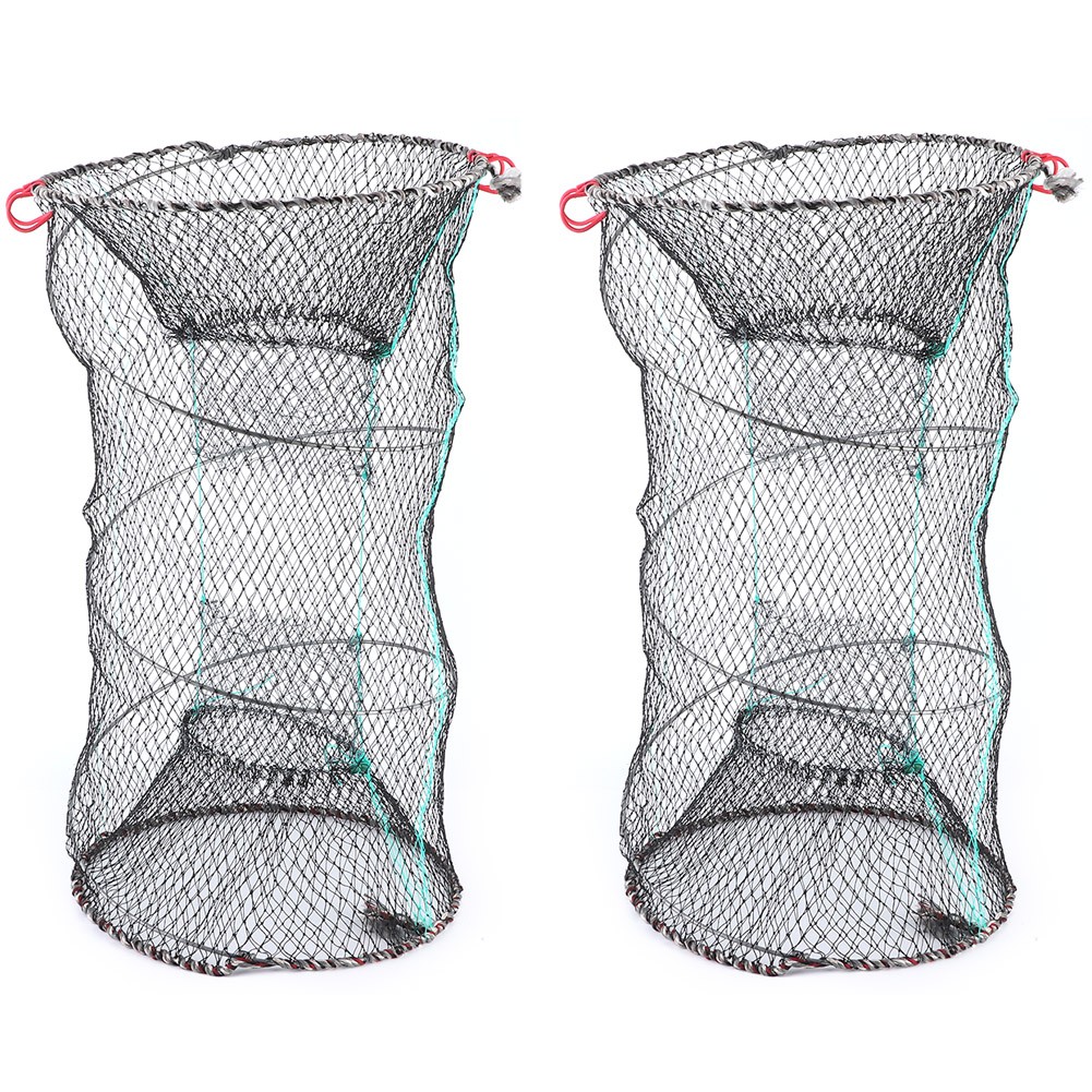 2PCS Collapsible Cast Net Fishing Net Lobster Shrimp Crab Trap Folding Fishing