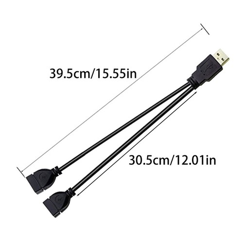 1 Male to 2 Female Power Cord USB Splitter USB 2.0 Y Splitter Charger Cable - Photo 8/8