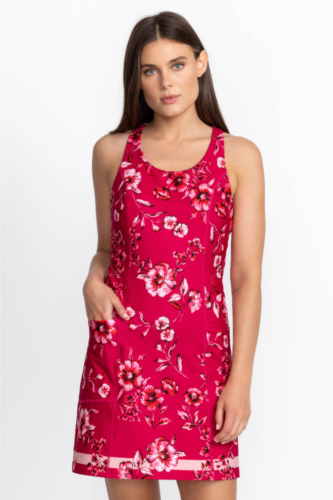 Johnny Was Tenniskleid klein rosa Blumen Skort Misty Herbst Biene aktiv Pickleball