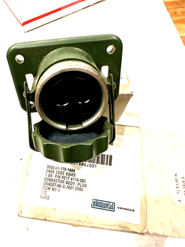 Connector Receptacle 4 Hole Flange 2 Power Socket Contacts NSN 5935-01-179-1424 - Picture 3 of 3