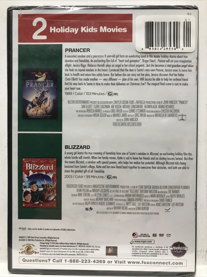 Коллекция фильмов Blizzard & Prancer (DVD, 2010) MGM / НОВАЯ - Изображение 2 из 4