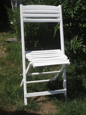 Schoner Alter Gartenstuhl Stuhl Shabby Chic Weiss Zus Klappbar Ebay