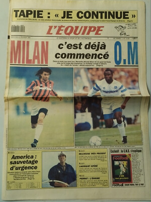 L'Equipe Journal Du 8-9 Juin 1991 - OM-Monaco Finale Coupe Davis - Très Bon état