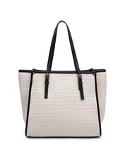 Moda Luxe Satchel Brixton Xl Tote Double Handle Straw Beach Sophisticated Nwt