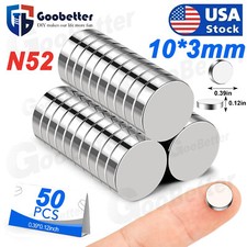 50pcs 10x3mm Rare Earth Magnets Neodymium Strong Round Disc Fridge Magnet N52