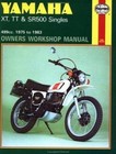 Yamaha Xt, Tt & Sr 500 Singles Owners Workshop Manual No. 342 1975 - 1983