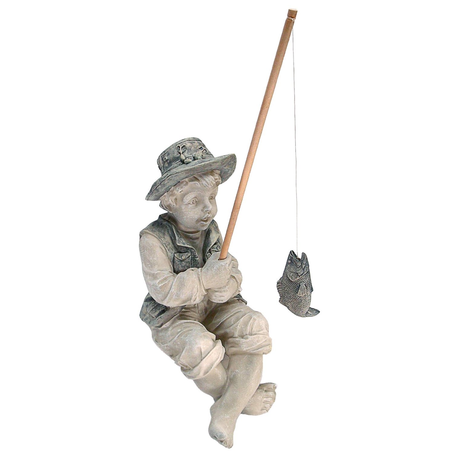 boy fishing figurine
