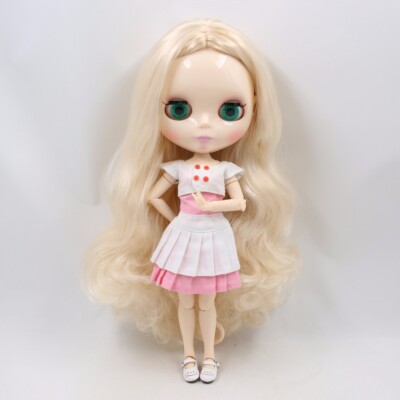 12'' Blythe factory Doll Long Blonde Parts Hair 1/6 bjd joints body matte face